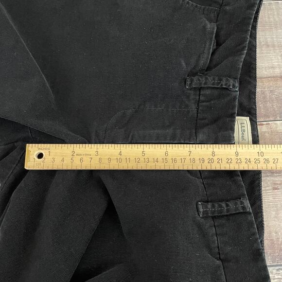 LL Bean Corduroy Pants Women's 10 Regular Black Straight Wide Leg 0GLV2 - Picture 11 of 11